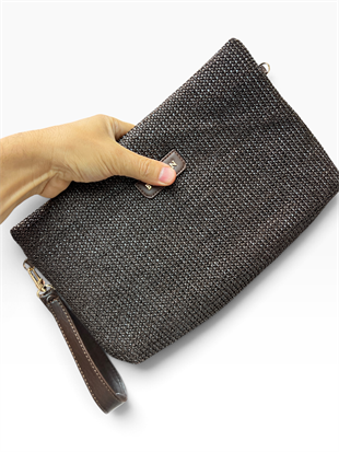 Kahve Kadın clutch çanta kılaç çanta portföy çanta el çantası ebat 20cm30