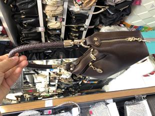 Kahve Örgü askılı kadın omuz çantası orta ebat 25cm15