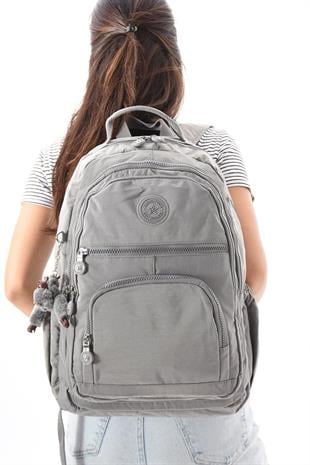 Gri Kenyon Cox 8862 Unisex Klınkır Maymunlu Günlük ve Okul Sırt Çantası