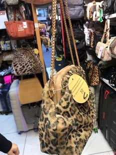 koyu Leopar renk Burslu portföy çanta postacı askılı. 