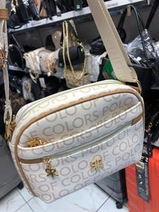 krem İm Polo çapraz askılı çanta 