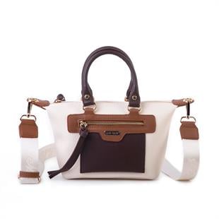 Krem kahve  Nas Bag Kadın Mini El ve Postacı Çantası 
