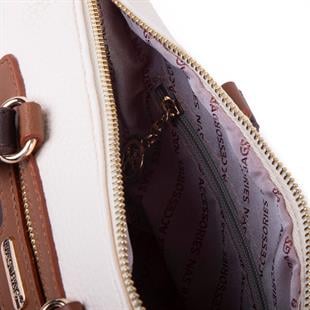 Krem kahve  Nas Bag Kadın Mini El ve Postacı Çantası 