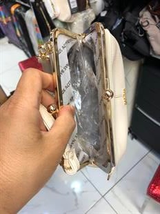 krem Nas Bag Burslu Klipsli Vintage Omuz ve Çapraz Çanta (23x20 cm ebatlarındadır