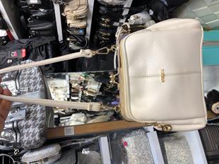 krem Nas Bag Burslu Klipsli Vintage Omuz ve Çapraz Çanta (23x20 cm ebatlarındadır