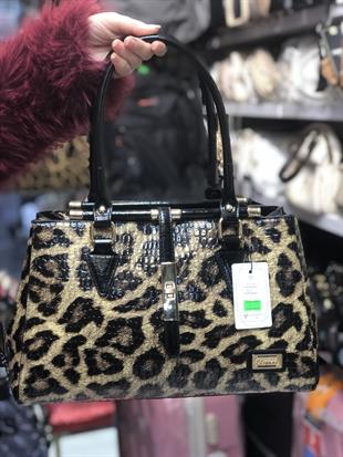 Leopar büyük boy kadın omuz çantası 853 ebat 35cm25
