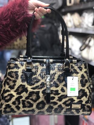 Leopar büyük boy kadın omuz çantası 853 ebat 35cm25