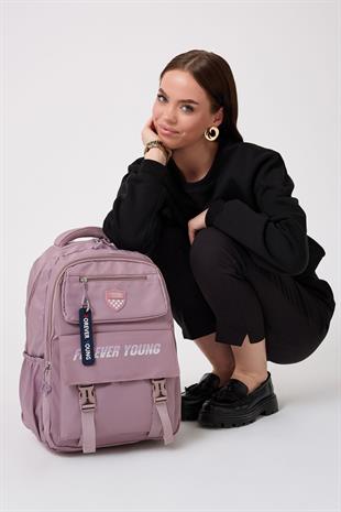 Lila Büyük boy okul çantası forever young okul çantası unisex modem 