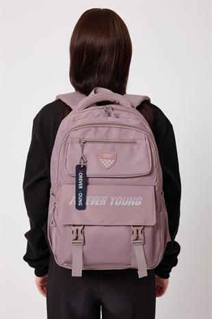 Lila Büyük boy okul çantası forever young okul çantası unisex modem 