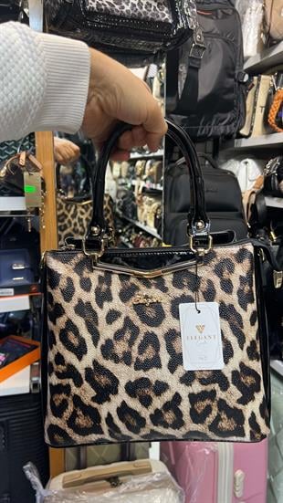 Mat Leopar büyük boy kadın omuz çantası 853 ebat 35cm25