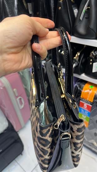 Mat Leopar büyük boy kadın omuz çantası 853 ebat 35cm25
