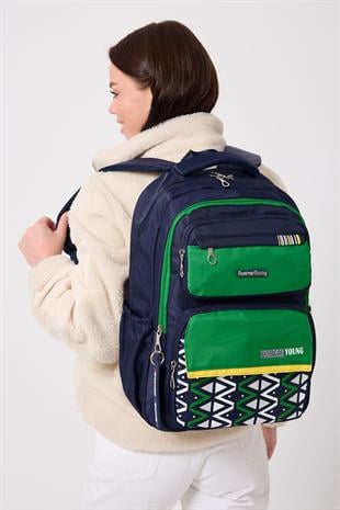 MAVİ  Forever Young PARAŞÜT KUMAŞ YÜKSEK KALİTELİ SIRT ÇANTASI