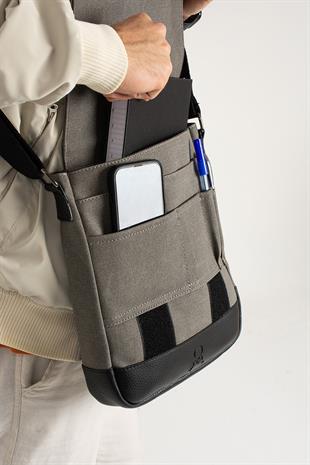 Mega 417 UNISEX Kanvas Postacı Çantası Askılı Çanta Omuz Çanta YEŞİL-TABA