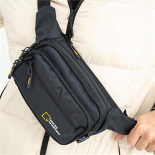 mega Siyah Erkek Bel Çantası Küçük Ebat 20Cm15Cm