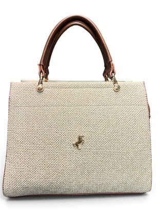 Miami Polo  çanta  1357 hasır çanat  sade içi. Gözlü kadın omuz çantası  28cm24