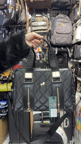 Miami Polo Clup Miami polo 1204 kapitone kadın kol çantası El çantası omuz çanyası SİYAH