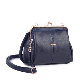 Nas Bag Burslu Klipsli Vintage Omuz ve Çapraz Çanta (23x20 cm ebatlarındadır) Lacivert Victoria