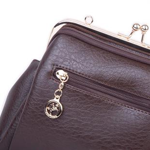 Nas Bag Burslu Klipsli Vintage Omuz ve Çapraz Çanta (23x20 cm ebatlarındadır) Kahve Victoria
