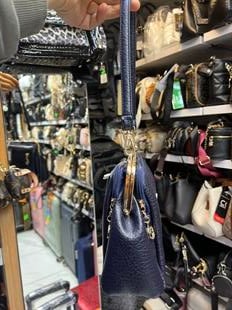 Nas Bag Burslu Klipsli Vintage Omuz ve Çapraz Çanta (23x20 cm ebatlarındadır) Lacivert Victoria