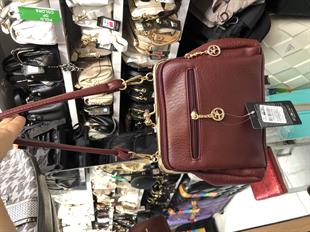 Nas Bag Burslu Klipsli Vintage Omuz ve Çapraz Çanta (23x20 cm ebatlarındadır) bordo