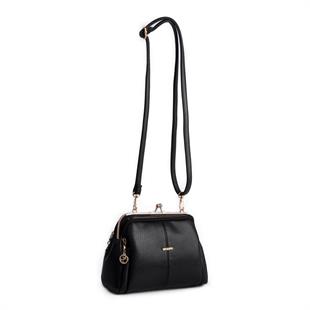 Nas Bag Burslu Klipsli Vintage Omuz ve Çapraz Çanta (23x20 cm ebatlarındadır) Siyah Victoria