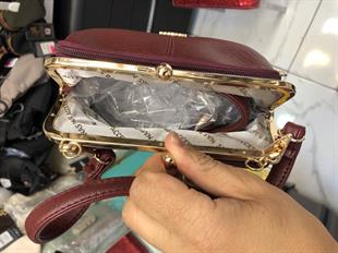 Nas Bag Burslu Klipsli Vintage Omuz ve Çapraz Çanta (23x20 cm ebatlarındadır) bordo