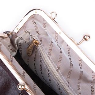 Nas Bag Burslu Klipsli Vintage Omuz ve Çapraz Çanta (23x20 cm ebatlarındadır) Kahve Victoria