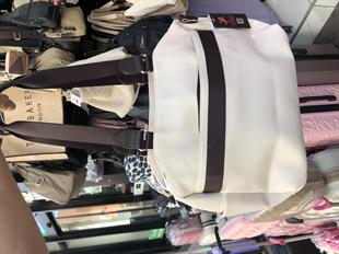 Nas Bag Büyük Boy Spor Geniş Hacimli Günlük veya Spor Omuz Çantası krem   ( 36x30 cm )