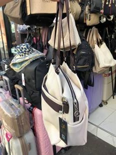 Nas Bag Büyük Boy Spor Geniş Hacimli Günlük veya Spor Omuz Çantası krem   ( 36x30 cm )