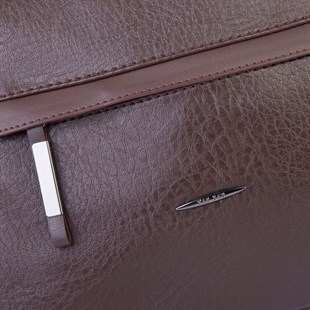 Nas Bag Çok Gözlü Yumuşak ve Hafif Yapılı Çift Askılı Omuz ve Çapraz Çanta ( 30x24 cm ) Kahve Victoria