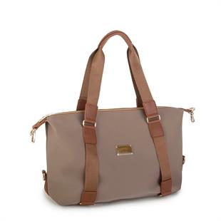 Nas Bag Extra Büyük Boy Omuz Çantası Vizon Taba Buzzy (eni 44 cm , boyu 32 cm)