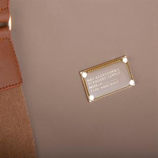 Nas Bag Extra Büyük Boy Omuz Çantası Vizon Taba Buzzy (eni 44 cm , boyu 32 cm)