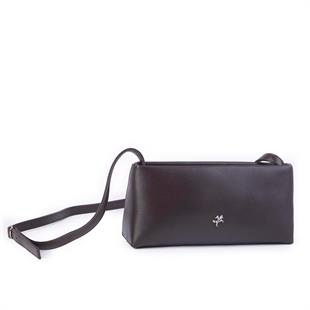 Nas Bag Kadın Basic Baget Omuz ve Çapraz Çanta Kahve Kımera (27x12 cm )