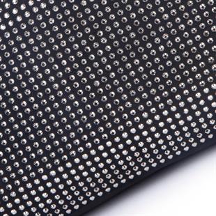 Nas Bag Kadın Basic Baget Omuz ve Çapraz Çanta Siyah Gümüş Taşlı (27x12 cm )