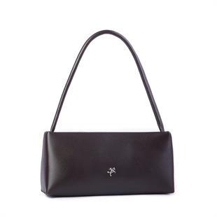 Nas Bag Kadın Basic Baget Omuz ve Çapraz Çanta Kahve Kımera (27x12 cm )