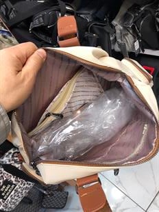 Nas Bag Kadın Büyük Boy Omuz Çantası Krem Taba Buzzy (en :37 ,boy :30 cm)