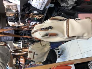 Nas Bag Kadın Büyük Boy Omuz Çantası Krem Taba Buzzy (en :37 ,boy :30 cm)