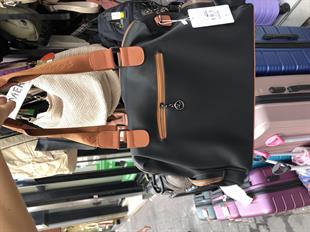 Nas Bag Kadın Büyük Boy Omuz Çantası siyah Taba Buzzy (en :37 ,boy :30 cm)