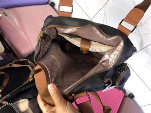 Nas Bag Kadın Büyük Boy Omuz Çantası siyah Taba Buzzy (en :37 ,boy :30 cm)