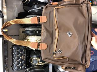 Nas Bag Kadın Büyük Boy Omuz Çantası siyah Taba Buzzy (en :37 ,boy :30 cm)