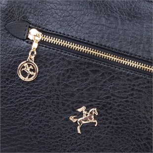 Nas Bag Kadın Çapraz Çanta Kalın Ayarlanabilir Askılı Çanta (En: 26 cm, Boy: 22 cm ) Siyah Victoria Çok gözlü