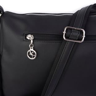 Nas Bag Kadın Çapraz Çok Gözlü Günlük Çanta Siyah Dona ( 30x22 cm ebatlarındadır.