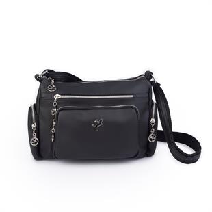 Nas Bag Kadın Çapraz Çok Gözlü Günlük Çanta Siyah Dona ( 30x22 cm ebatlarındadır.