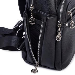 Nas Bag Kadın Çok Gözlü Sırt Çantası Siyah Victoria