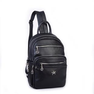 Nas Bag Kadın Çok Gözlü Sırt Çantası Siyah Victoria