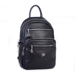 Nas Bag Kadın Çok Gözlü Sırt Çantası Siyah Victoria