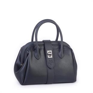 Nas Bag Kadın Mini Boy Klipsli El ve Postacı Çantası Siyah Golf (20x13 cm)