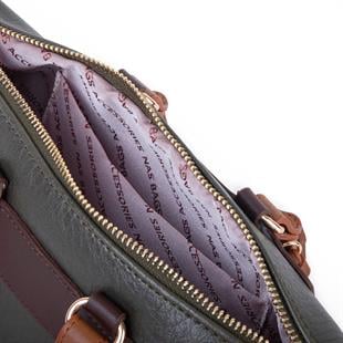 Nas Bag Kadın Mini El ve Postacı Çantası Haki Taba Kahve Victoria