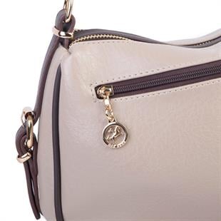 nas Bag Kadın Omuz ve Çapraz Çanta Çok Gözlü Şık Tasarım (28x18 cm) Kum Kahve Victoria