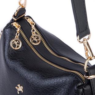 Nas Bag Kadın Omuz ve Çapraz Çanta Çok Gözlü Şık Tasarım (28x18 cm) Siyah Victoria